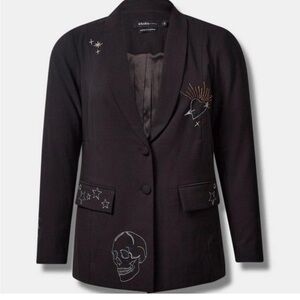 Torrid Sequin Embroidered Skull Blazer-Women’s Plus Size 1